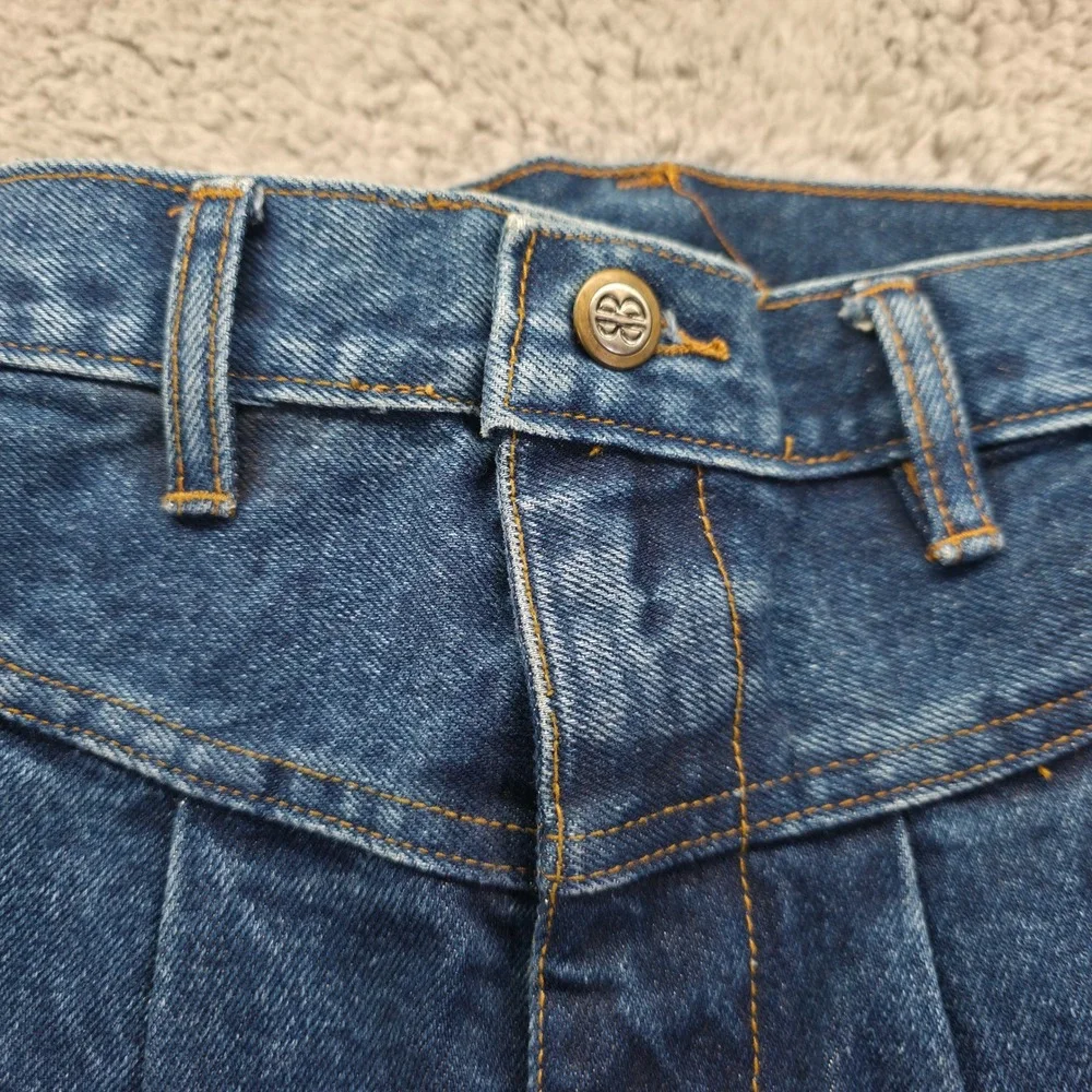 Bill Blass Petites Vintage High Waisted Pleated Tapered Jeans Blue 6P NWT
